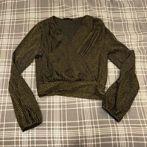 Elegant Black and Gold Striped Women's Top